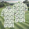 Maxcorners Three Leaf Clover Golf And Beer St Patrick's Day White Golf Shirt, Fun Golf Shirts For Men, Polo Shirts For Men