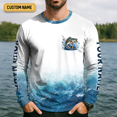 Maxcorners Fishing Is Therapy Funny Fishing Shirt, Mens SPF Shirt, Fishing Gifts For Men, Bass Fishing