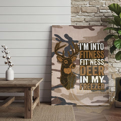 Maxcorners Camouflage Hunting Canvas Art - Funny Deer Fitness Quote Print