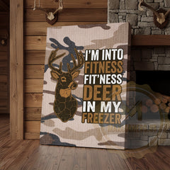 Maxcorners Camouflage Hunting Canvas Art - Funny Deer Fitness Quote Print