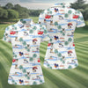 Maxcorners French Bulldog Beach Vacation Hawaiian Golf Polo Shirt, Ladies Golf Tops, Golf Polo For Women LM1507