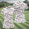 Maxcorners Pink Flamingo Golf Cart Martini Hawaiian Golf Shirt, Women’s Golf Polo, Ladies Golf Shirts LM1507