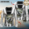 Maxcorners Fishing Black White Hexagon Hoodie Design Sun Protection Personalized Name, Team Name Long Sleeve Hooded