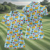 Maxcorners Women's Santa Duck Pool Float Hawaiian Golf Shirt, Christmas Golf Shirt, Women’s Golf Polo LM1507