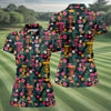 Maxcorners Dark Tropical Disc Golf Basket Polo Shirt, Women’s Golf Tops, Golf Polo For Women LM1507