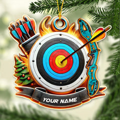 Maxcorners Custom Name Archery Ornament, Christmas Gift for Archery Lover4 2D Flat LM2211