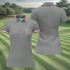 Maxcorners Gray First Dad Now Grandpa Golf Polo Shirt, Golf Polo For Women, Women’s Golf Apparel LM1507