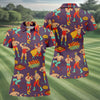Maxcorners Purple Lucha Libre Mexican Wrestler Pattern Golf Shirt, Women’s Golf Polo, Ladies Golf Top LM1507