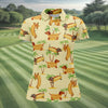 Maxcorners Funny Hot Dog Dachshund Tropical Hawaiian Golf Shirt, Golf Polo For Women, Printed Golf Shirt LM1507