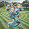 Maxcorners Women's Tropical Santa Surf Vacation Golf Shirt, Christmas Golf Shirt, Women’s Golf Apparel LM1507
