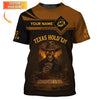 Maxcorners Texas Hold'em Custom Name Poker Shirt - Vintage Skull ACE Design - Gift for PlayersLM1009