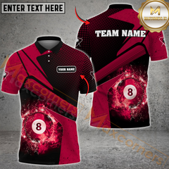 Maxcorners Billiard Galaxy Blue Team Jersey Personalized Name, Team Name 3D Polo Shirt (4 Colors)
