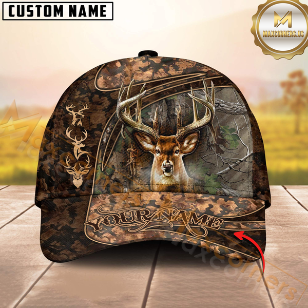 Maxcorners Personalized Wild Buck Camo Hunting 3D Cap, Perfect Gift for Hunter