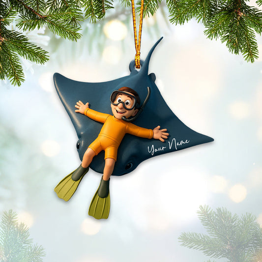 Maxcorners Diving, Sea Lover Home Decor, Christmas Ornament, Personalized Ornament6 2D Flat LM2111