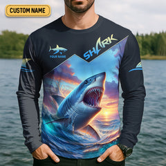 Maxcorners I Jerk It Every Chance I Get Shark Fishing SPF Shirt For Men, Funny Fishing Shirt, Fishing Gifts For Men