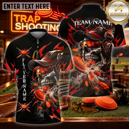 Maxcorners Trap Shooting Shooter & Flying Clay Target Graphic Multicolor Customized Name, Team Name 3D Shirts