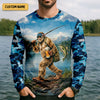 Maxcorners Gone Squatchin And Catchin - Bigfoot Fishing Shirt, Fishing UPF Shirts, Funny Fishing Shirt