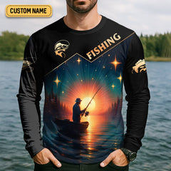 Maxcorners Someone I Love is Fishing in Heaven Shirt, Funny Fishing T-shirt, SPF Shirt For Men, Gift For Fisherman