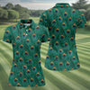 Maxcorners Peacock Feather Pattern Hawaiian Golf Shirt, Hawaiian Golf Shirt, Women’s Golf Apparel, Printed Golf Shirt LM1507