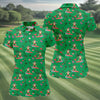 Maxcorners Surfing Santa Tropical Beach Golf Polo Shirt, Christmas Golf Shirt, Women’s Golf Apparel, Golf Polo For Women LM1507