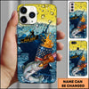 Maxcorners Fishing Phone Case Beer Splash Fishing Graphic Personalized Name 3D Phone Case (10 Fish Species)