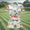 Maxcorners Cute Beagle Beach Vacation Tropical Golf Polo Shirt, Golf Shirts For Women, Women's Golf Apparel LM1507
