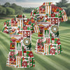Maxcorners Women's Mele Kalikimaka Hawaiian Christmas Golf Shirt, Tropical Santa Holiday Golf Shirt, Women’s Golf Polo LM1507