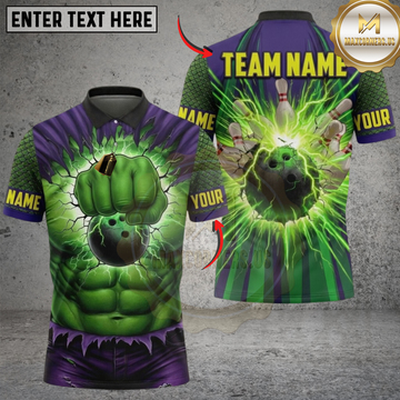 Maxcorners Bowling Smash Bowling Ball Strike Personalized Name 3D Unisex Shirt