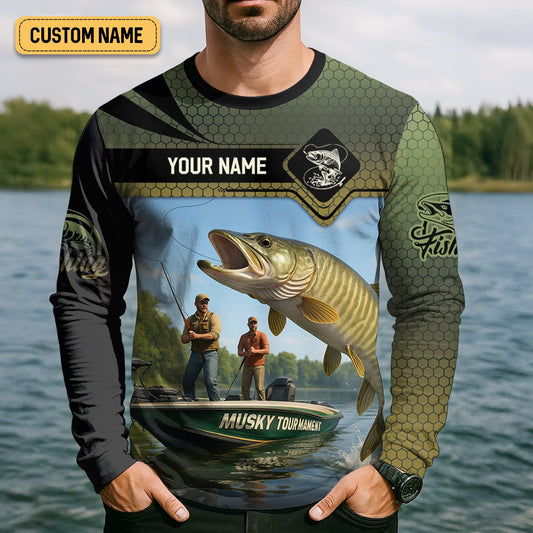 Maxcorners CPR Fishing, SPF Long Sleeve Shirts, Men Button Down Shirt, Best Fishing Gifts, Musky Fishing