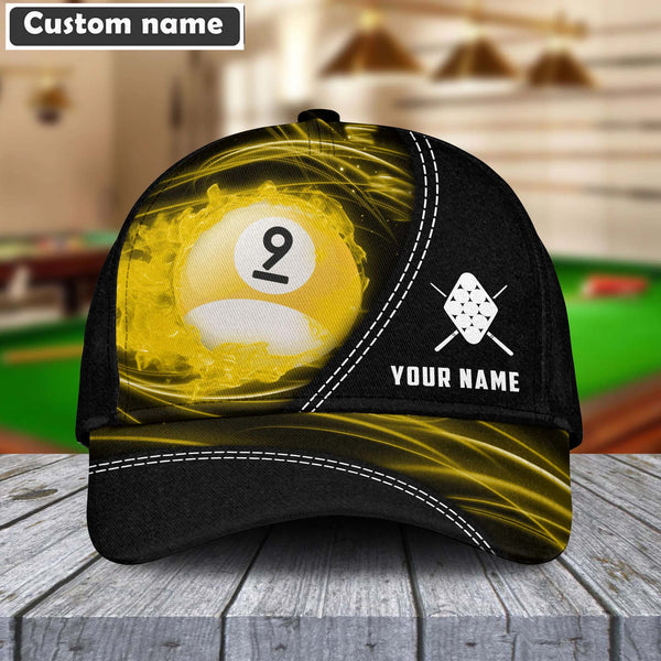 Maxcorners Personalized Ball 8 Ball 9 Black Cap