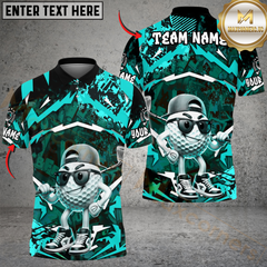 Maxcorners Street Swing Golf Polo Funny Golf Polo Shirt, Customized Name & Team Name 3D Shirts (4 Colors)
