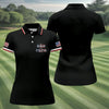 Maxcorners Black First Dad Now Grandpa Golf Polo Shirt, Women’s Golf Polo, Golf Shirts For Women LM1507