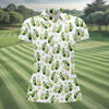 Maxcorners Funny Pickle Hawaiian Golf Shirt, Cartoon Style Women's Golf Tops, Ladies Golf Shirts LM1507