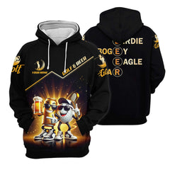 Maxcorners Golf And Beer Custom Men's Golf Polo Shirt, Funny Golf Apparel, Fun Golf Shirts For Men