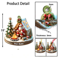 Maxcorners Custom Name Camping Ornament, Camping Christmas Decoration 2D Flat LM2211