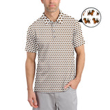 Maxcorners Dachshund Pattern Golf Polos, Crazy Dachshund Golf Shirt For Men, Funny Golf Shirt