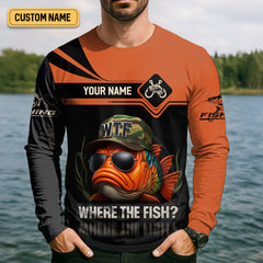 Maxcorners WTF Where The Fish Camo Tournament Fishing Shirts, Funny Fishing Shirt, SPF Shirt For Men, Men's Fishing Shirt