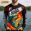 Maxcorners Fire Fishing Hooded UPF Shirt, Fishing Jersey, Long Sleeve Fishing Shirts, Gift For Fisherman
