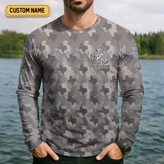 Maxcorners Texas Camo Fishing UPF Shirts, Performance Fishing Shirts, Fishing Gifts For Men, Men's Fishing Shirt