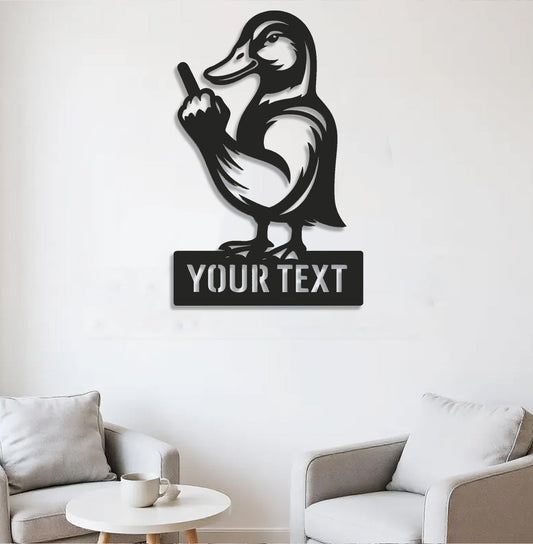 Maxcorners Personalized Funny Duck Metal Sign WITH LED/WITHOUT LED – Humorous Hunting Lodge Wall Decor, Gift for Hunters LM0110