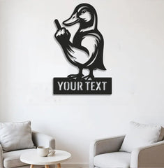 Maxcorners Personalized Funny Duck Metal Sign WITH LED/WITHOUT LED – Humorous Hunting Lodge Wall Decor, Gift for Hunters LM0110