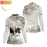 Maxcorners Personalized Name Funny Golf Polos, Leopard Print Golf Shirt,  Golf Gift For Women’s
