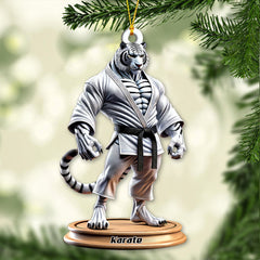 Maxcorners Custom Name Karate Christmas Ornament, Christmas Gift for Karate Lover 2D Flat LM2111