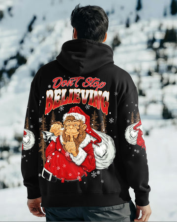 Maxcorners Don't Stop Believing Bigfoot Christmas All Over Print LM1601
