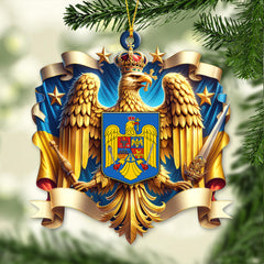 Maxcorners Custom Name Romania Ornament, Christmas Gift for Romania Lover 2D Flat LM2111