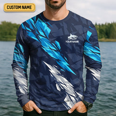 Maxcorners Sharks Will Kill You Performance Fishing Shirts, SPF Shirt For Men, Presents For Fishermen