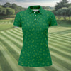Maxcorners Golf And Beer Lucky Four Leaf Clover St Patrick's Day Green Women's Golf Tops, Golf Gift For Ladies
