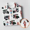 Maxcorners Golf Cart Girls Pattern Golf Polo Shirt, Ladies Golf Shirt, Women's Golf Apparel LM1507