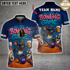 Maxcorners Cool Mouse Bowling Game Multicolor Customized Name, Team Name 3D Shirts