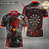 Maxcorners Darts Shirt Eagle Dartboard Red Flame Design, Multicolor Customized Name, Team Name 3D Shirts